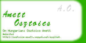 anett osztoics business card